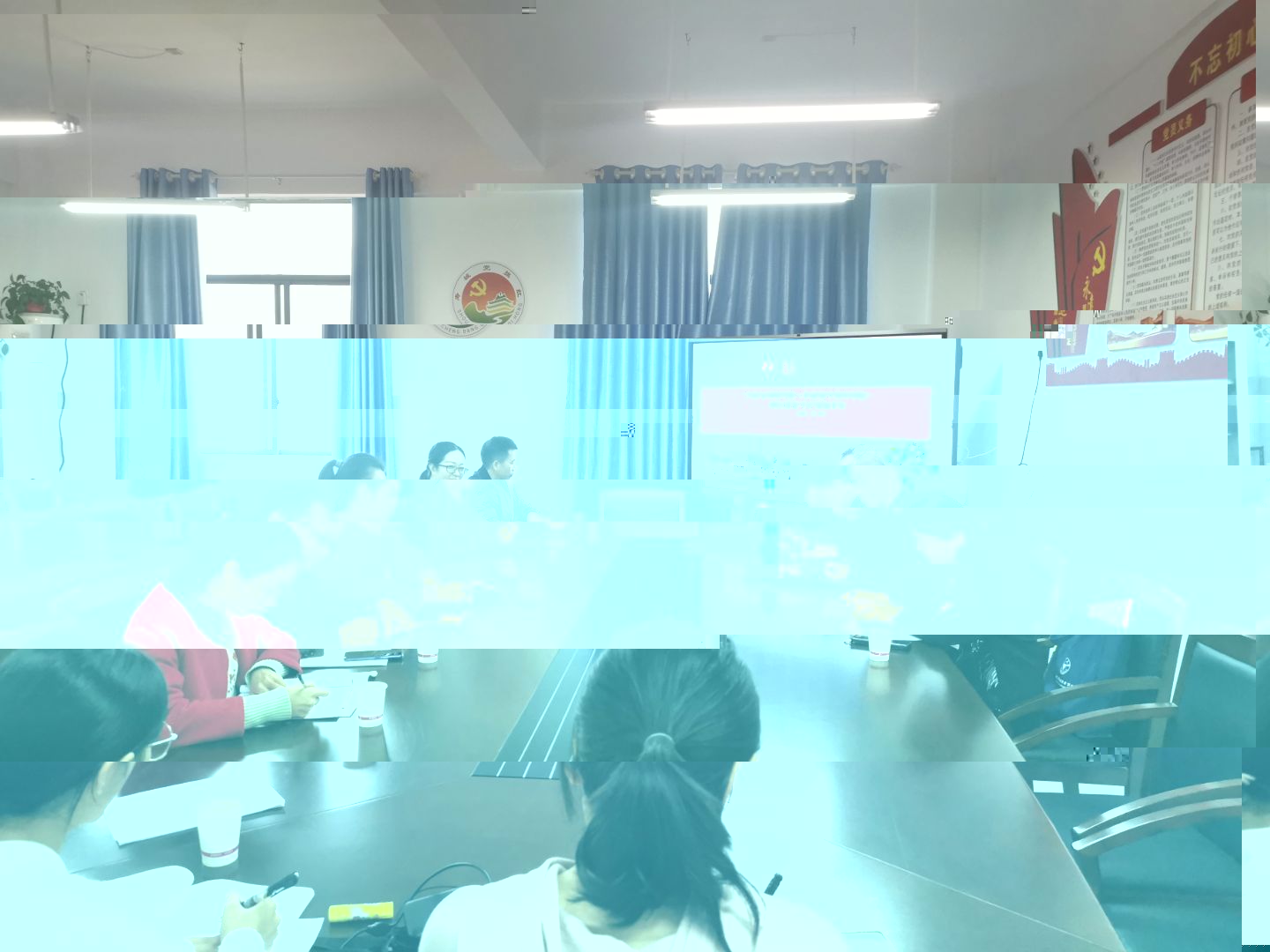 付煜院長一行、實習基地領導和老師、實習生召開座談會